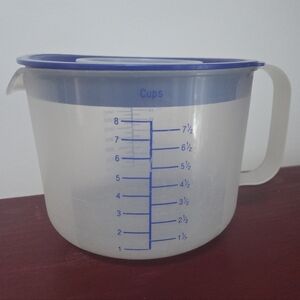 Tupperware Mix-N-Stor Pitcher 2Qt 1629E With Blue Lid 1628D